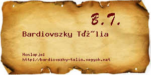 Bardiovszky Tália névjegykártya